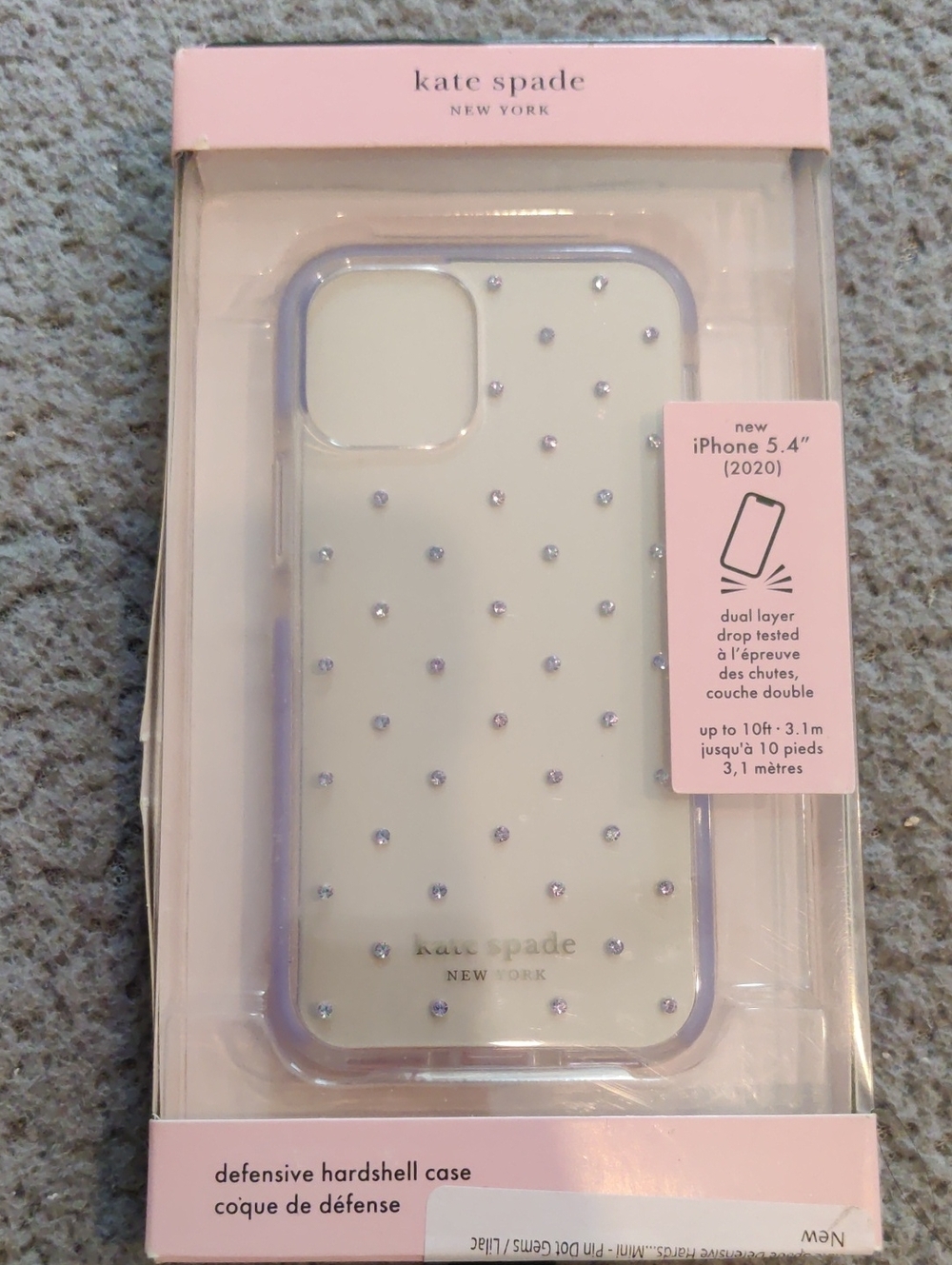 Kate Spade Lavender Trim Crystal Dot iPhone 5.4" Protective Case